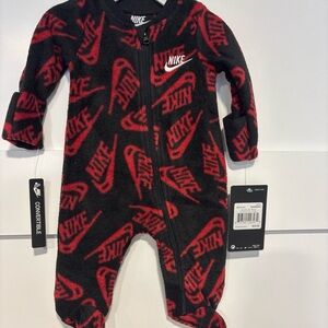 Nike Newborn One Piece in Red and Black